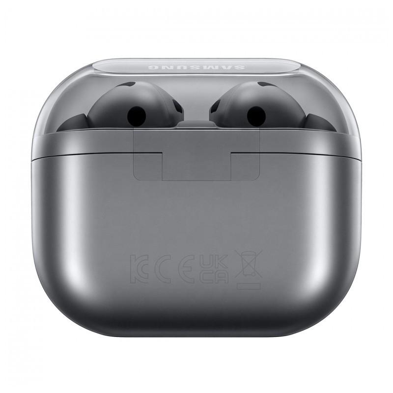vista trasera del estuche de carga de los Auriculares Inalámbricos Samsung Galaxy Buds3 Pro Gris