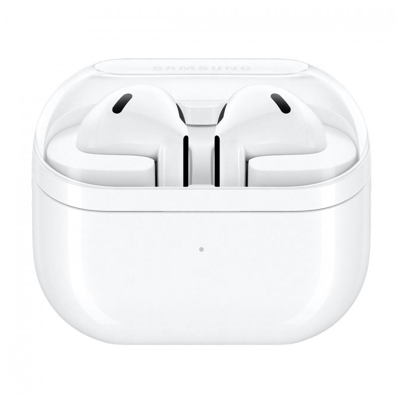 vista frontal del estuche de carga de los Auriculares Inalámbricos Samsung Galaxy Buds3 Blanco