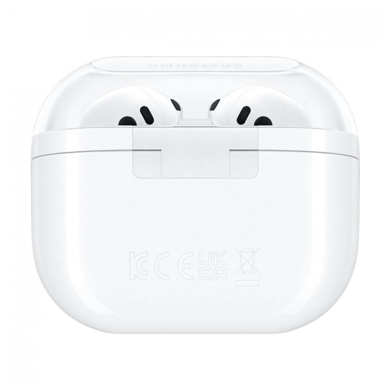 vista trasera del estuche de carga de los Auriculares Inalámbricos Samsung Galaxy Buds3 Blanco