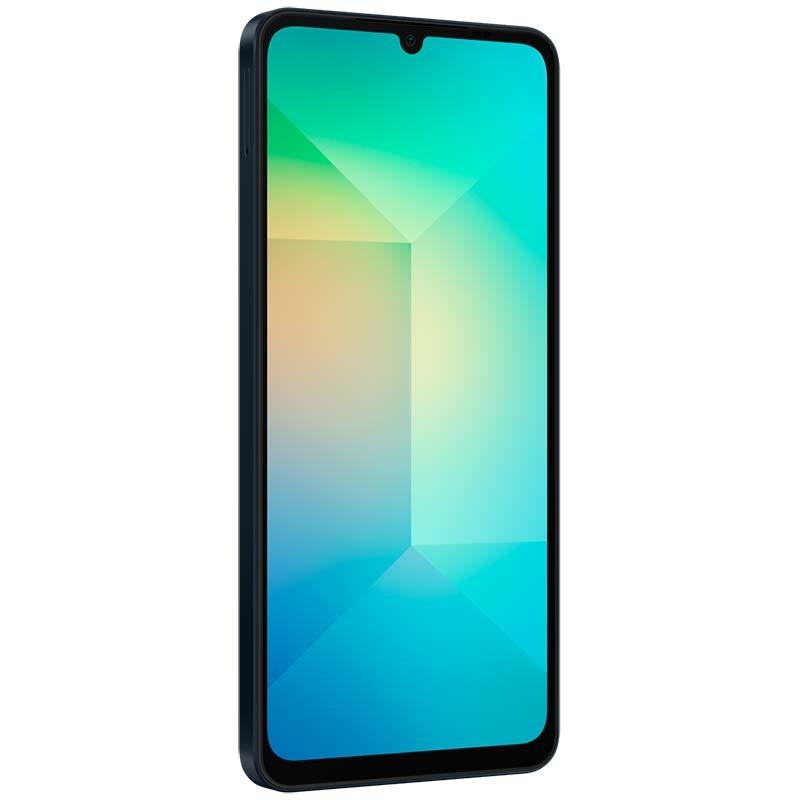 Samsung Galaxy A06 4G 6GB/128GB Negro - vista frontal y lateral izquierdo