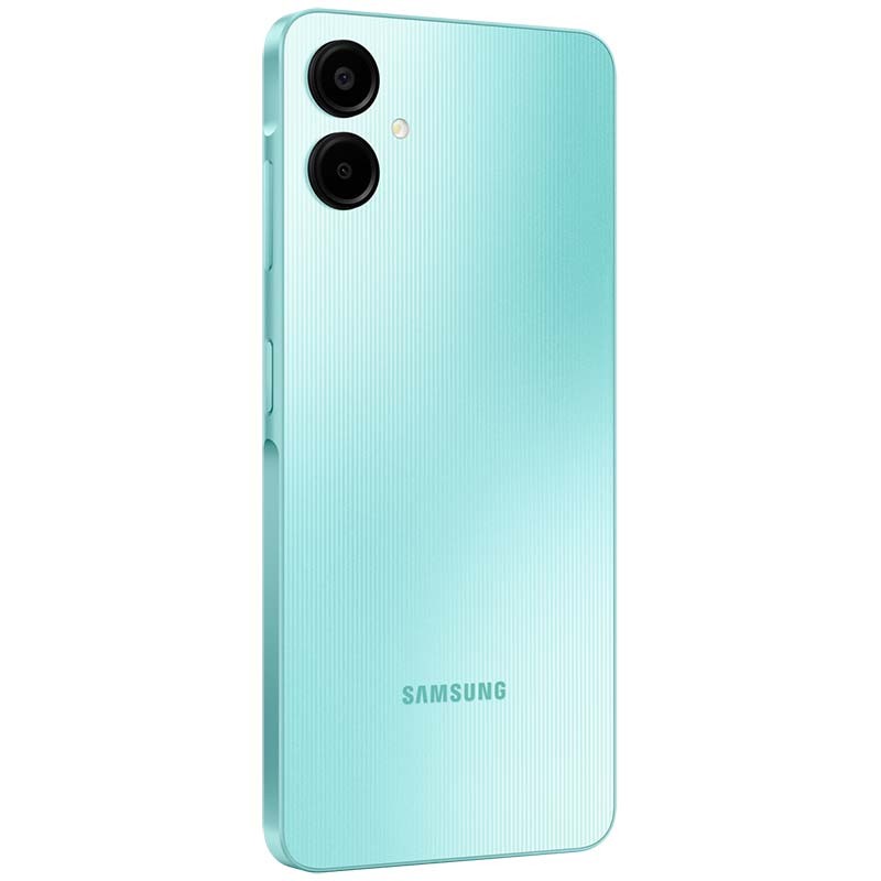 Samsung Galaxy A06 4G 4Go/64Go Vert Clair - vue arrière et côté droit