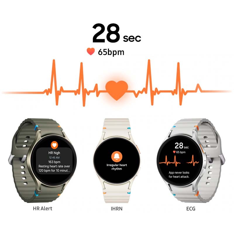 sensor PPG del Reloj inteligente Samsung Galaxy Watch7 L315 44mm 4G Verde