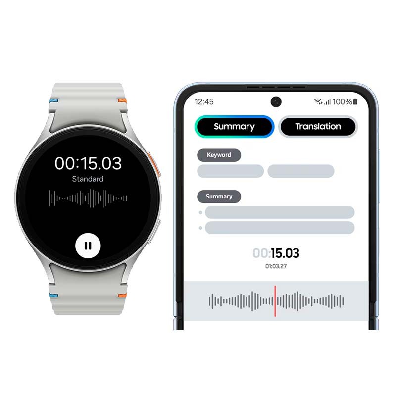 transcripción de notas del Reloj inteligente Samsung Galaxy Watch7 L315 44mm 4G Verde