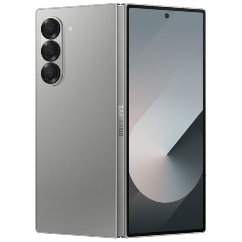 Samsung Galaxy Z Fold6 5G gris, design pliable élégant, triple module photo vertical, écran externe bord à bord avec poinçon central, état excellent