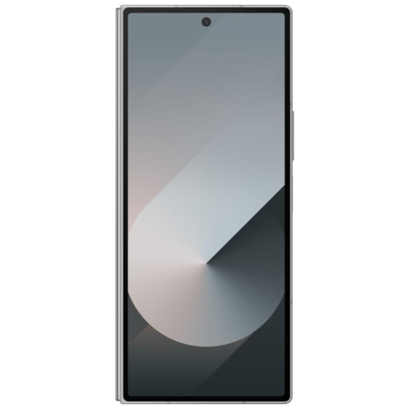 Samsung Galaxy Z Fold6 5G gris, écran externe full bord à bord avec poinçon central, bords fins et châssis anguleux, état excellent reconditionné