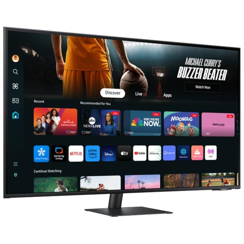 Samsung M70D 43 4K Ultra HD VA SmartThings Noir - Moniteur PC Vue avant côté droit