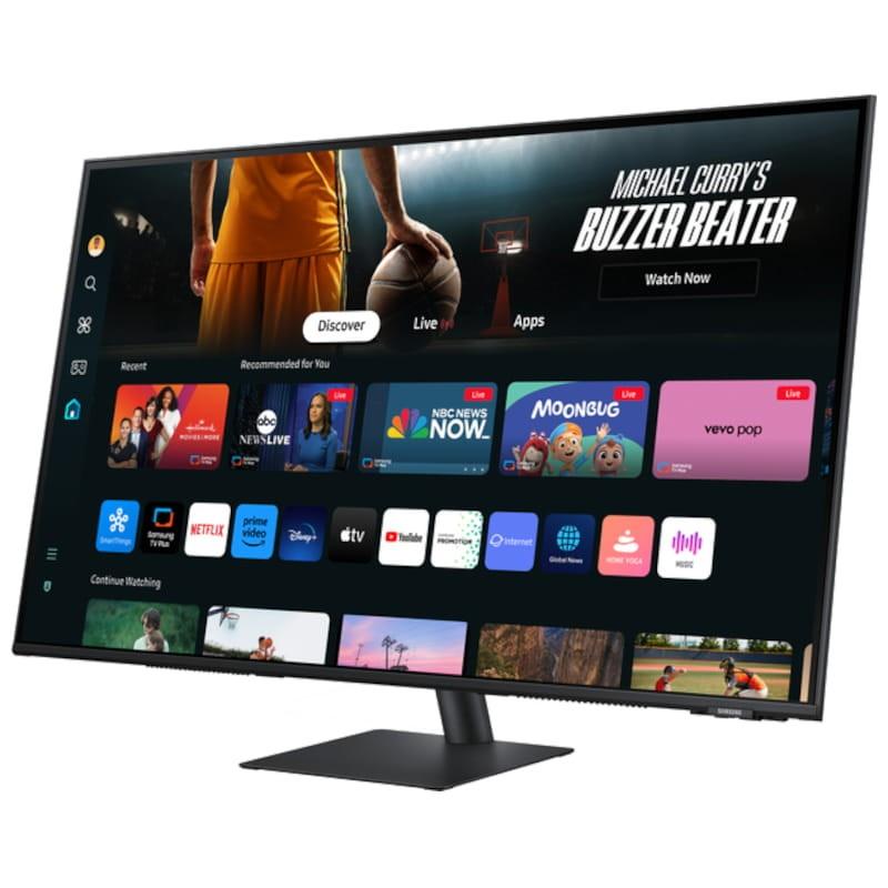 Samsung M70D 43 4K Ultra HD VA SmartThings Noir - Moniteur PC Vue avant côté gauche