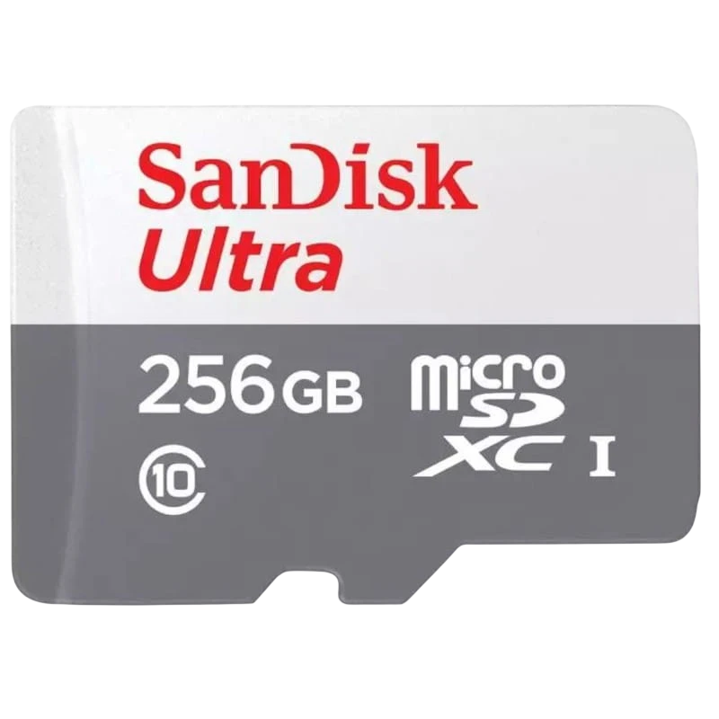 SanDisk MicroSD 256GB Ultra UHS-I + Adaptador Clase 10 - Tarjeta SD