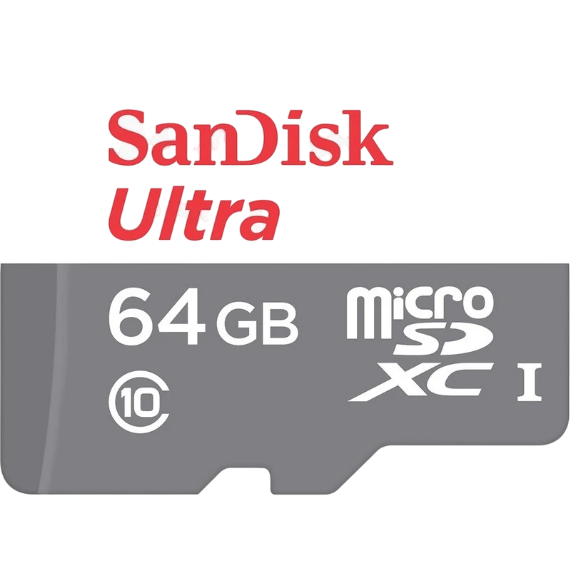 SanDisk MicroSD 64GB Ultra UHS-I + Adaptador Clase 10 - Color gris y blanco - MicroSDXC - Clase 10 - Velocidad de lectura: 80 MB/s - Protección de Nivel 4 - Adaptador SD 