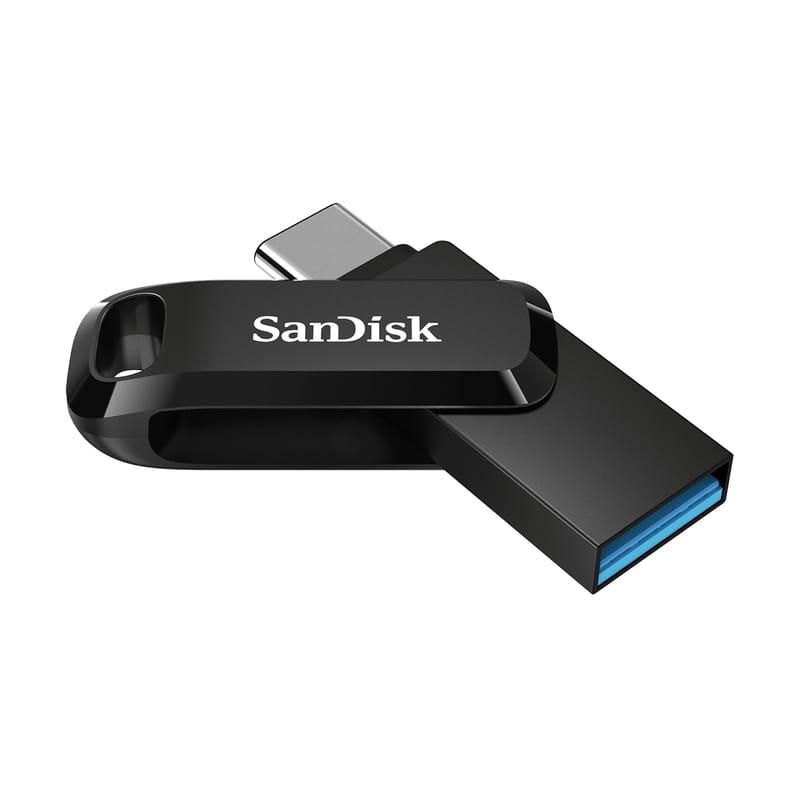 SanDisk Ultra Dual Drive 256GB USB Tipo C Negro/Plata - Pendrive USB vista lateral abierto 
