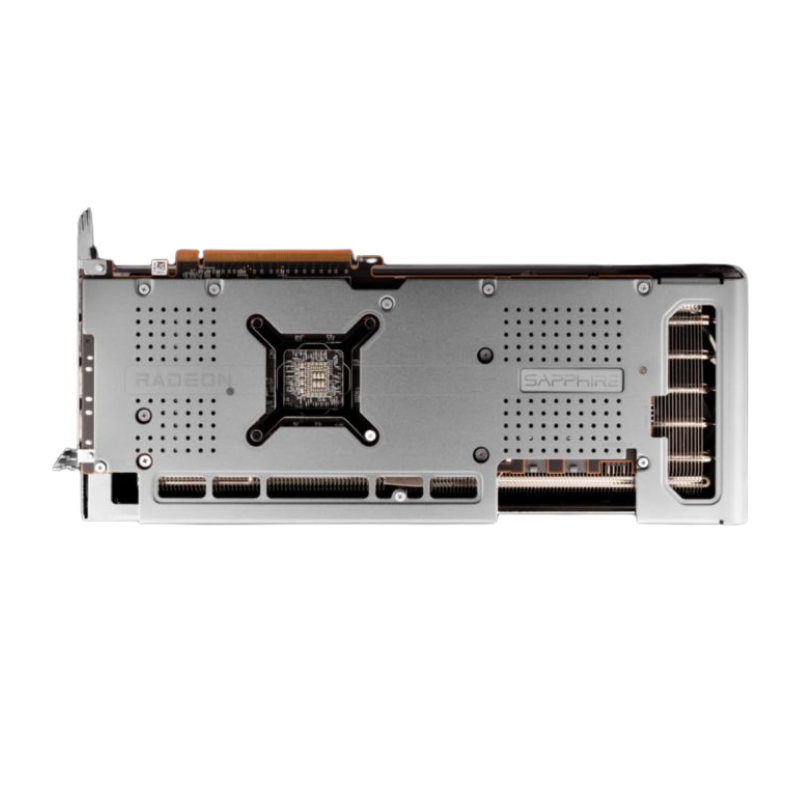 Vue frontale arrière de la Carte graphique Sapphire NITRO+ Radeon RX 7700 XT AMD 12 GB GDDR6