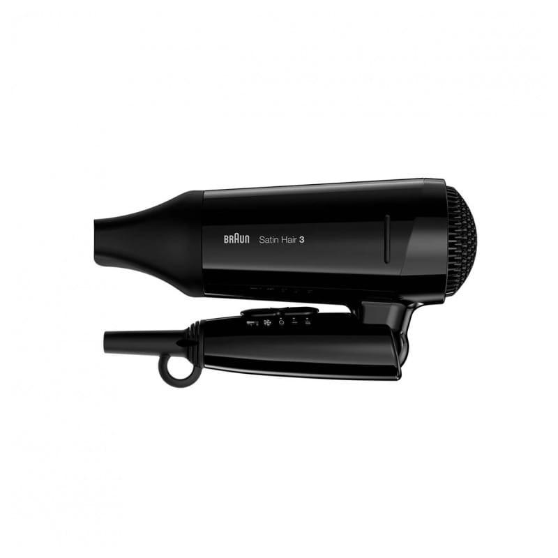 Secador de cabelo Satin Hair 3 HD350 1600 W Preto da Braun com vista dobrada