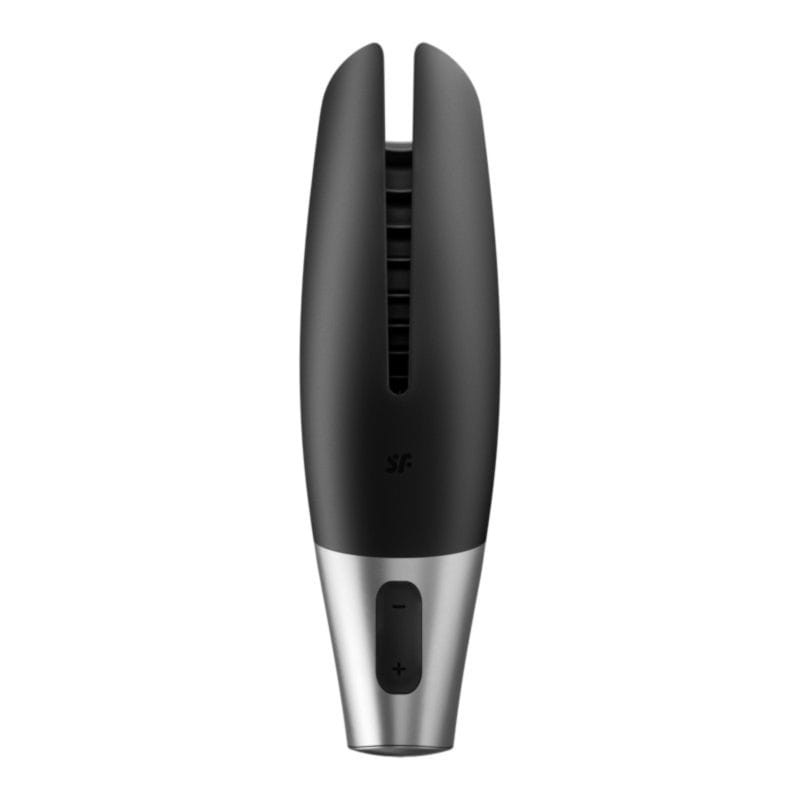 Vista frotnal del Satisfyer Black Silver