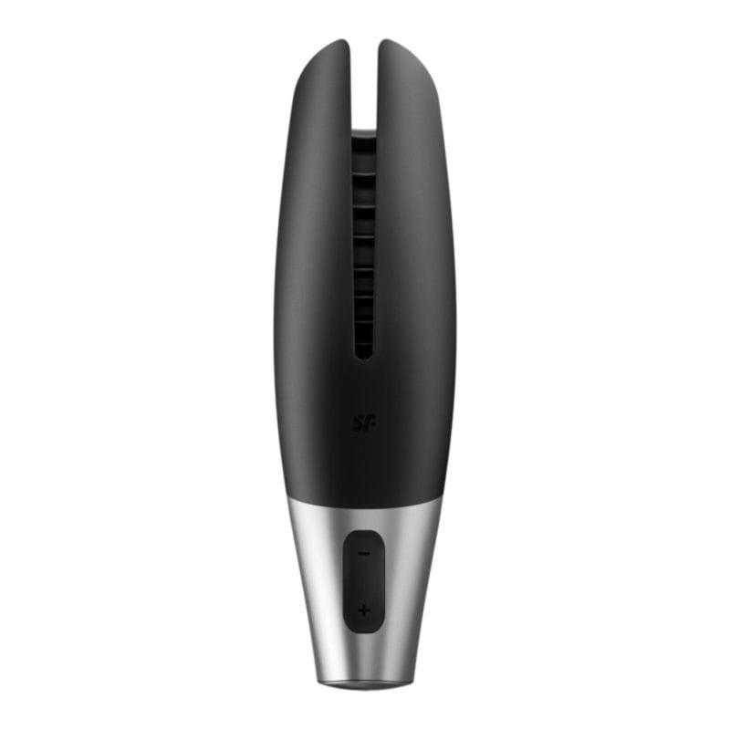 Vista frotnal del Satisfyer Black Silver