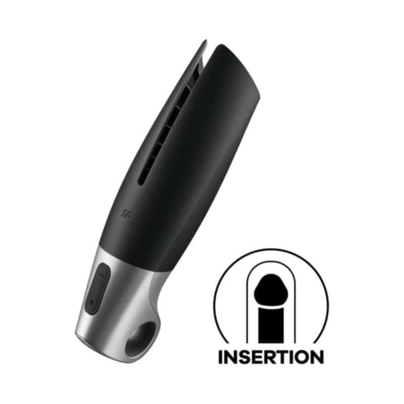 Detalle de la inserción del Satisfyer Black Silver