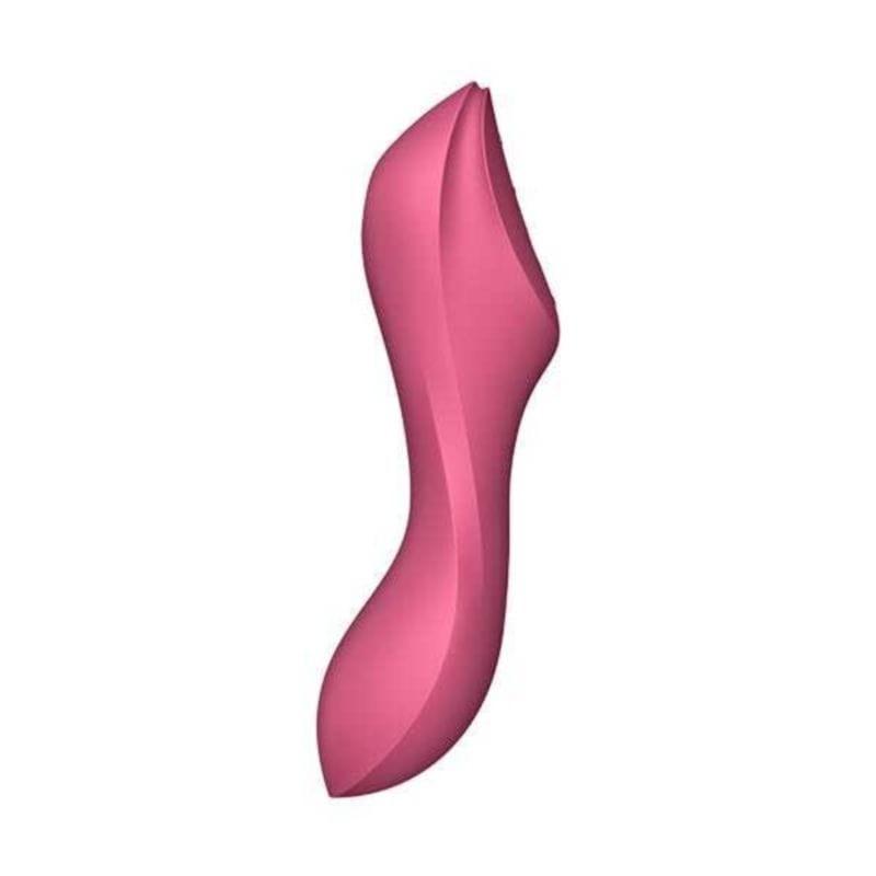 Perfil derecho del Satisfyer Curvy Trinity 3 Rojo - Succionador de clítoris