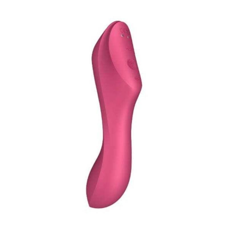 Perspectiva derecha del Satisfyer Curvy Trinity 3 Rojo - Succionador de clítoris