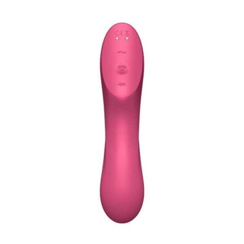 Vista general derecha del Satisfyer Curvy Trinity 3 Rojo - Succionador de clítoris