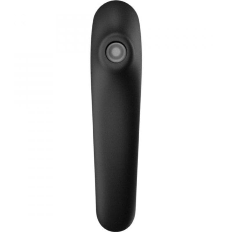 Satisfyer Dual Kiss Vibrador Air Pulse Negro, acabado mate, forma ergonómica alargada, boquilla circular central en silicona, diseño minimalista y compacto