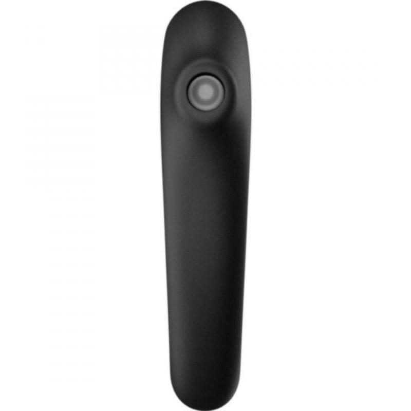 Satisfyer Dual Kiss Vibrador Air Pulse Negro, acabado mate, forma ergonómica alargada, boquilla circular central en silicona, diseño minimalista y compacto