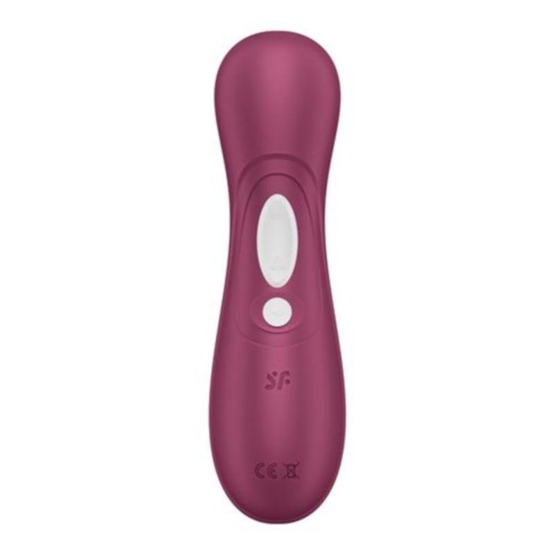 Vista frontal trasera del Satisfyer Pro 2 (3 Gen.) App Granate - Succionador de clítoris