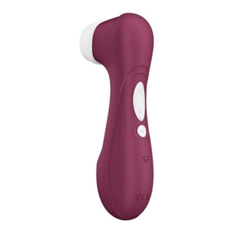 Vista lateral izquierda del Satisfyer Pro 2 (3 Gen.) App Granate - Succionador de clítoris