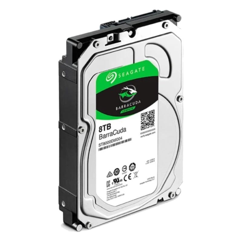 Perspective droite du Disque dur Seagate BarraCuda Compute 8 TB SATA Vert/Noir