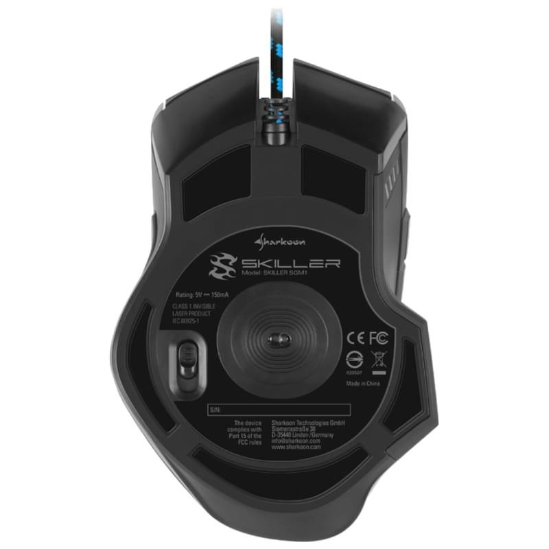 Sharkoon Skiller SGM1 USB 10800 DPI Preto - Mouse para jogos Vista inferior