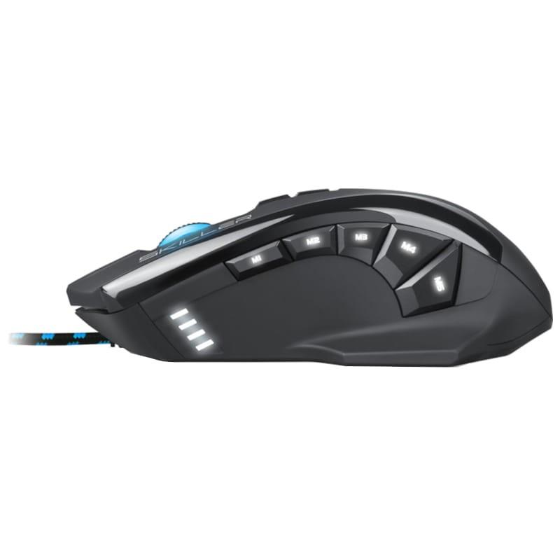 Sharkoon Skiller SGM1 USB 10800 DPI preto - mouse para jogos vista lateral