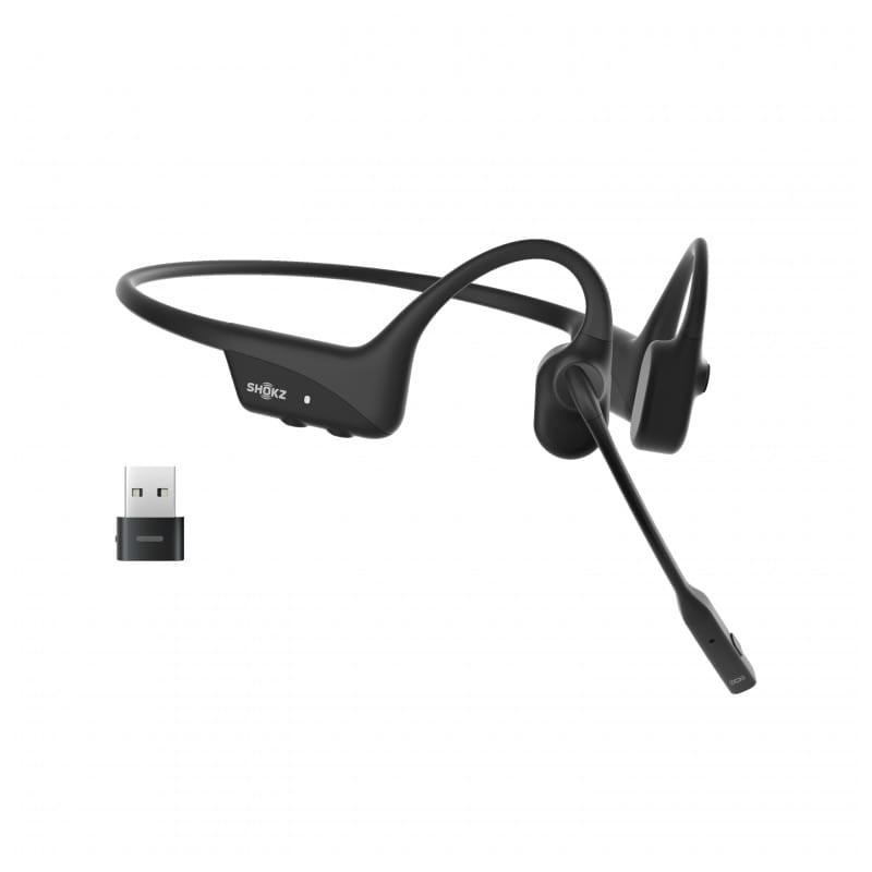 SHOKZ OpenComm 2 UC  Negro - Auriculares conducción ósea imagen lateral