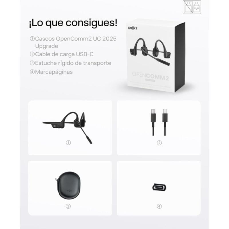 Contenu de la boîte du Shokz OpenComm 2