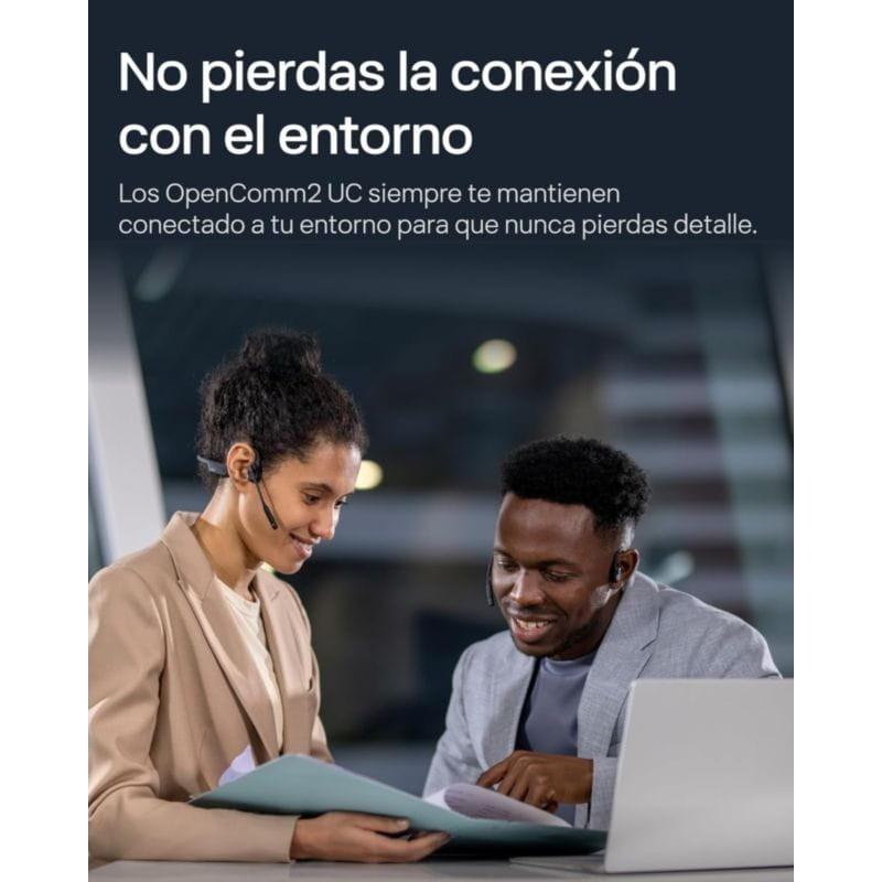 Shokz OpenComm 2 UC USB-A Negro de Conducción Ósea con Bluetooth 5.1