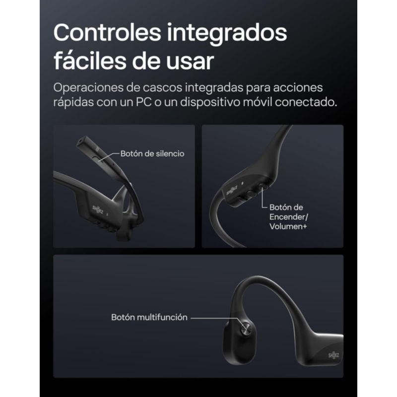Shokz OpenComm 2 UC USB-A Negro de Conducción Ósea con control táctil