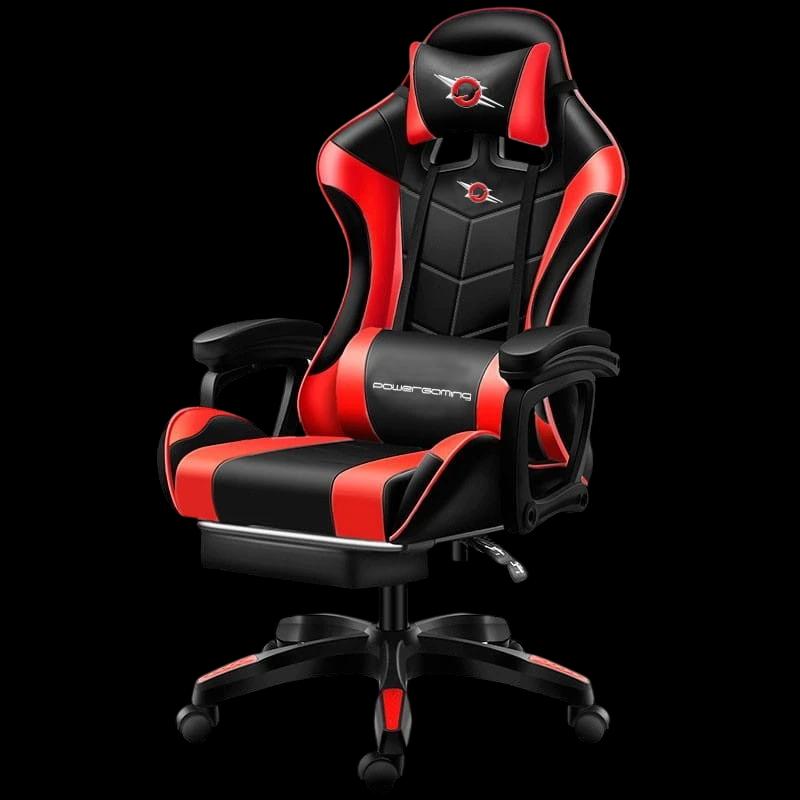 Silla Gaming PowerGaming Negro/Rojo con Reposapiés