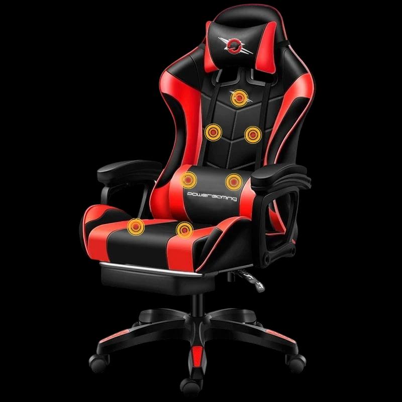 Chaise Gaming PowerGaming massage 7 points repose-pieds Rouge / noir
