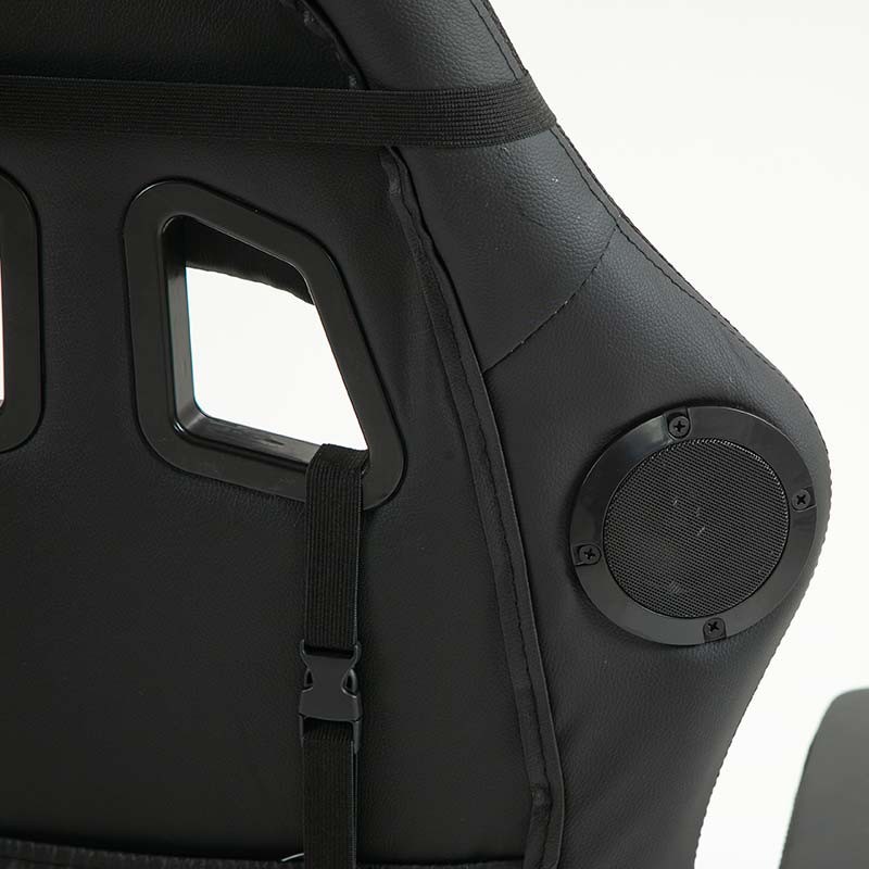 haut-parleur Bluetooth de la Chaise Gaming PowerGaming LED RGB avec Haut-parleur Bluetooth, Massage et Repose-pieds Noir