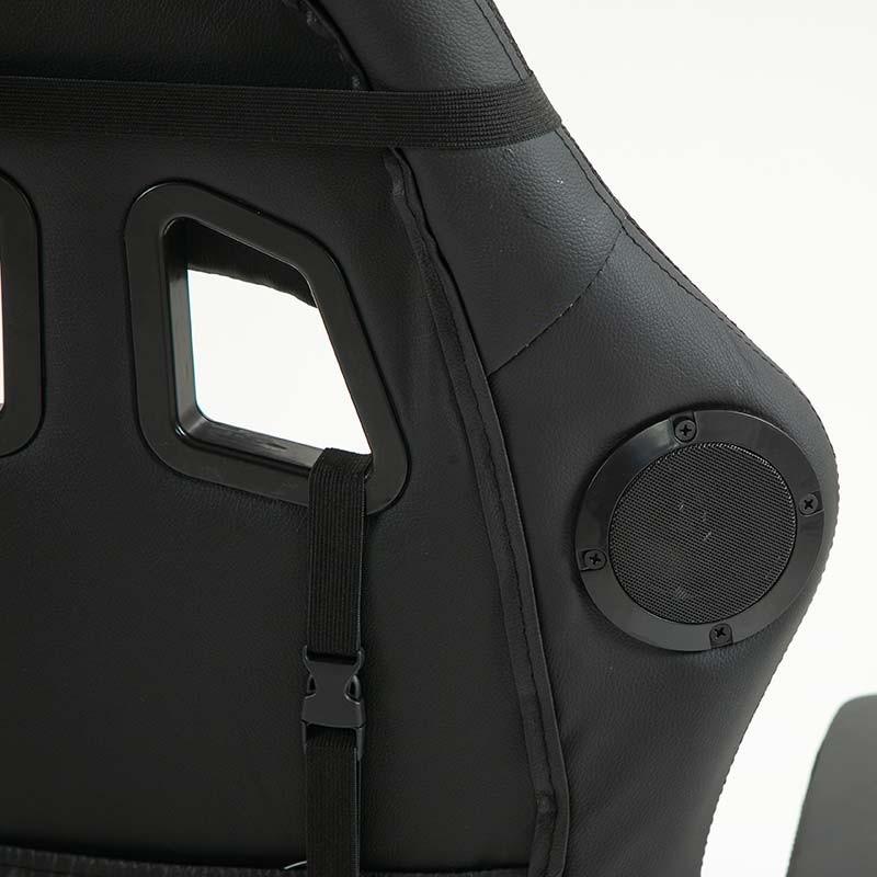 haut-parleur Bluetooth de la Chaise Gaming PowerGaming LED RGB avec Haut-parleur Bluetooth, Massage et Repose-pieds Noir