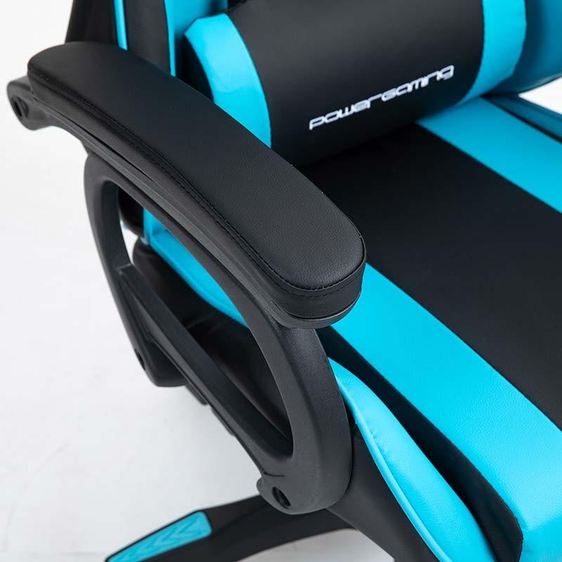 reposabrazos de la Silla Gaming PowerGaming con Altavoz Bluetooth y Masaje Negro+Azul