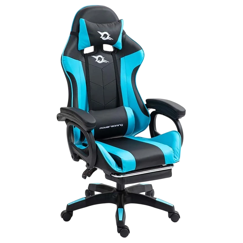 PowerGaming Silla Reposapiés Negro+Azul
