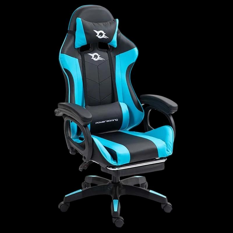 PowerGaming Chaise 7 points Massage Repose-pieds Noir+Bleu