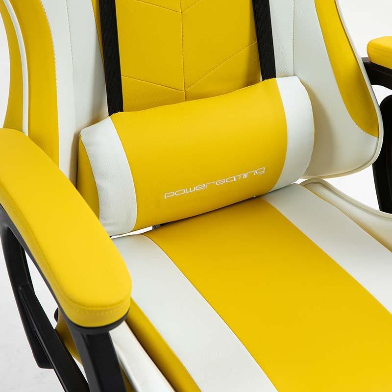 cojín lumbar de la Silla Gaming PowerGaming Blanco+Amarillo