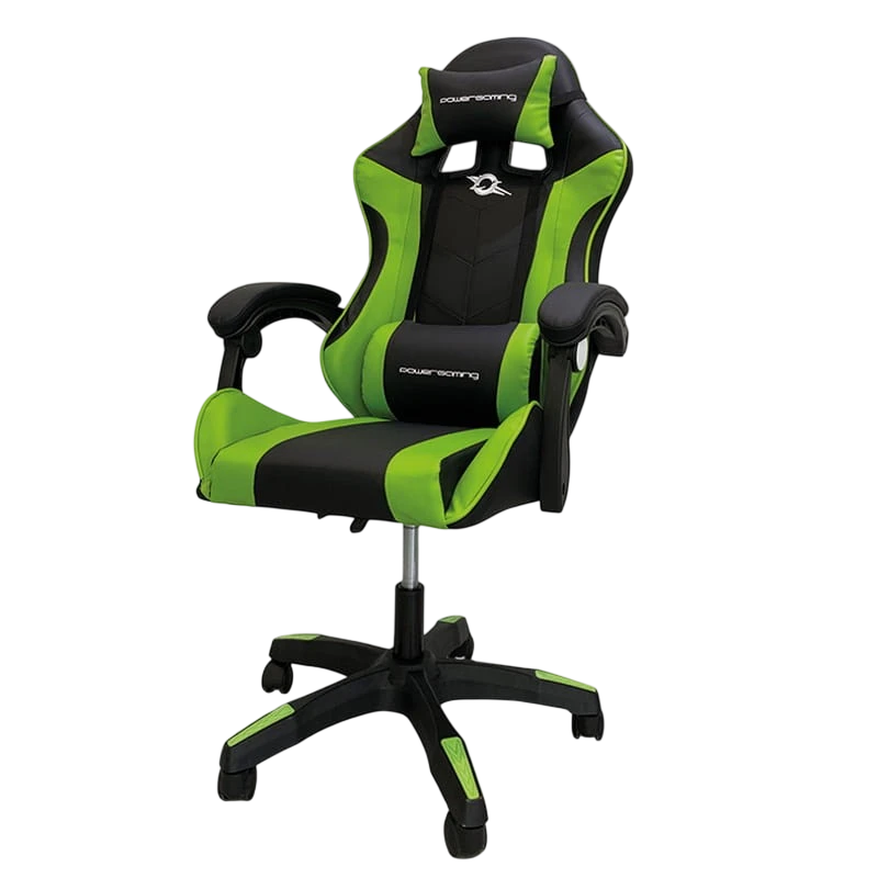 Silla Gaming PowerGaming con Altavoz Bluetooth y Masaje Negro/Verde