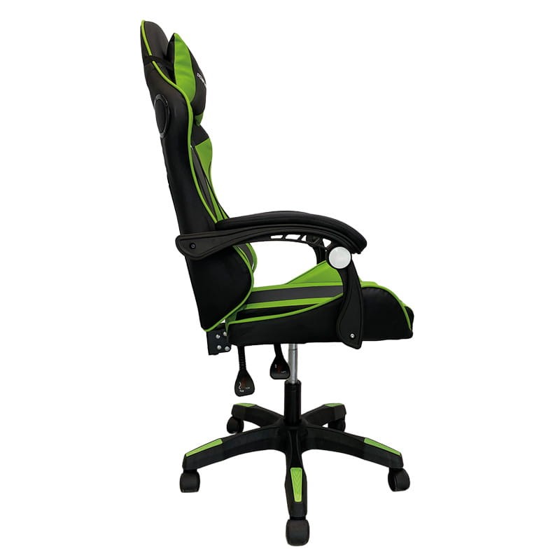 Silla Gaming PowerGaming con Altavoz Bluetooth y Masaje Negro/Verde - Lateral