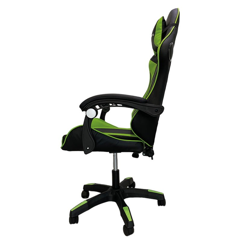 Silla Gaming PowerGaming con Altavoz Bluetooth y Masaje Negro/Verde - Lateral derecho