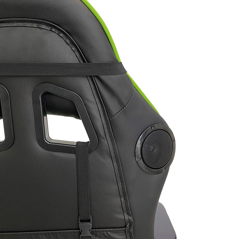 Silla Gaming PowerGaming con Altavoz Bluetooth y Masaje Negro/Verde - Altavoz