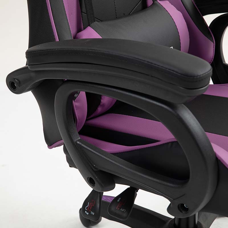 accoudoir de la Chaise Gaming PowerGaming avec Haut-parleur Bluetooth et Massage Noir+Lilas