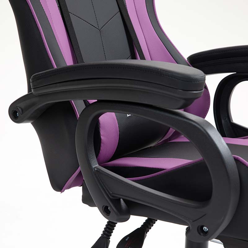 reposabrazos de la Silla Gaming PowerGaming con Reposapiés Blanco+Lila