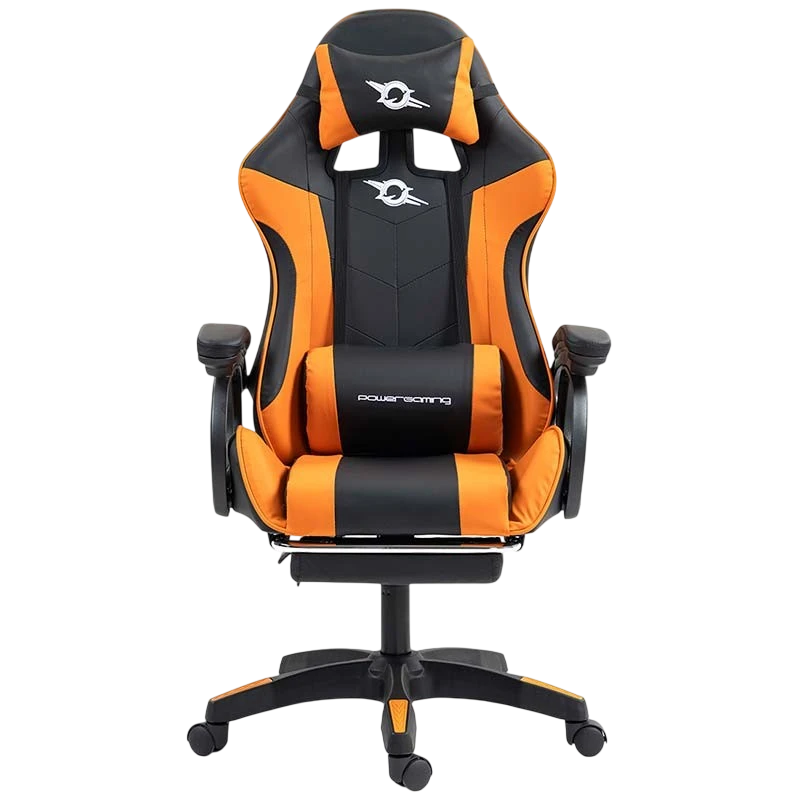 PowerGaming Silla Reposapiés Negro+Naranja