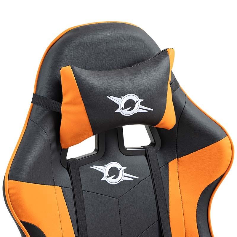 cojín cervical de la Silla Gaming PowerGaming con Reposapiés Negro+Naranja