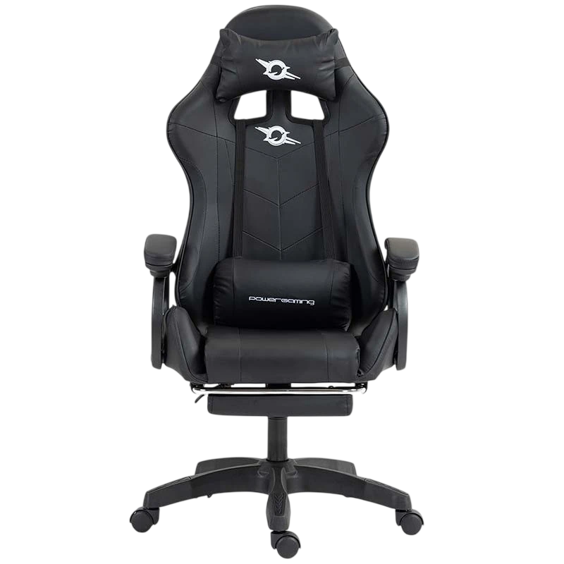 PowerGaming Silla 7 puntos Masaje Reposapiés Negro